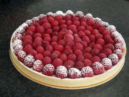 tarte aux framboises fraiches