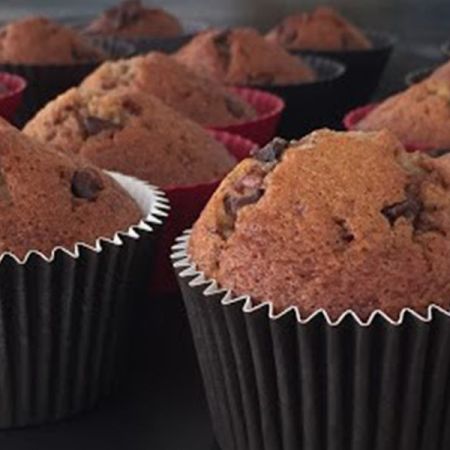 Muffins banane et pépites de chocolat par Couleurs Sucrées